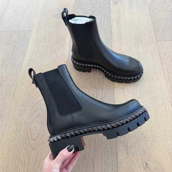 Christian Louboutin St Emilia Pyraclou studded leather Chelsea boots - Picture 6 of 15